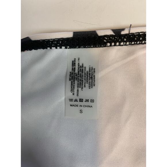 Womens Bikini Size Small Animal Print White Pink Black High Rise Tie Sides New - Picture 6 of 8